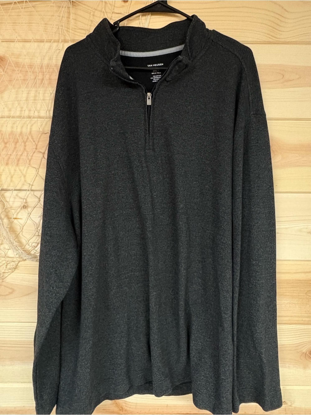 Van Heusen Men's Dark Charcoal Quarter-Zip Pullover